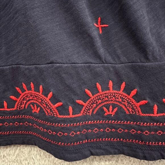 Eddie Bauer‎ Women's Large Blue Tank Top Red Embroidered Design Summer Vacation - Picture 4 of 12